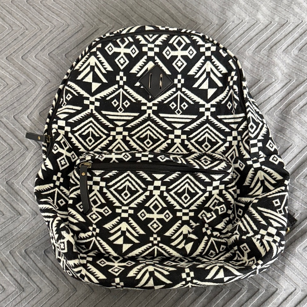 Madden Girl Black and White Geometric Backpack